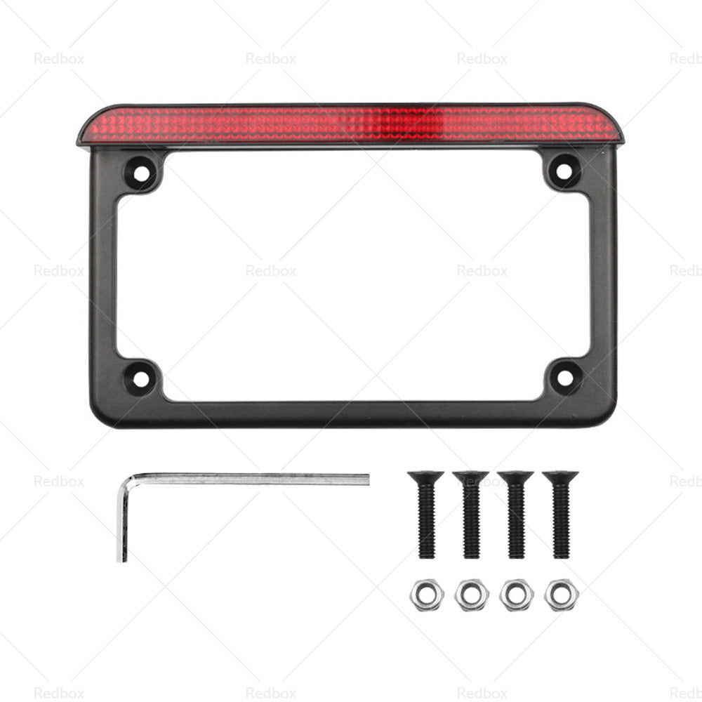 Motorcycle License Plate Frame Bracket w LED Brake Light Suitable For Harley-2