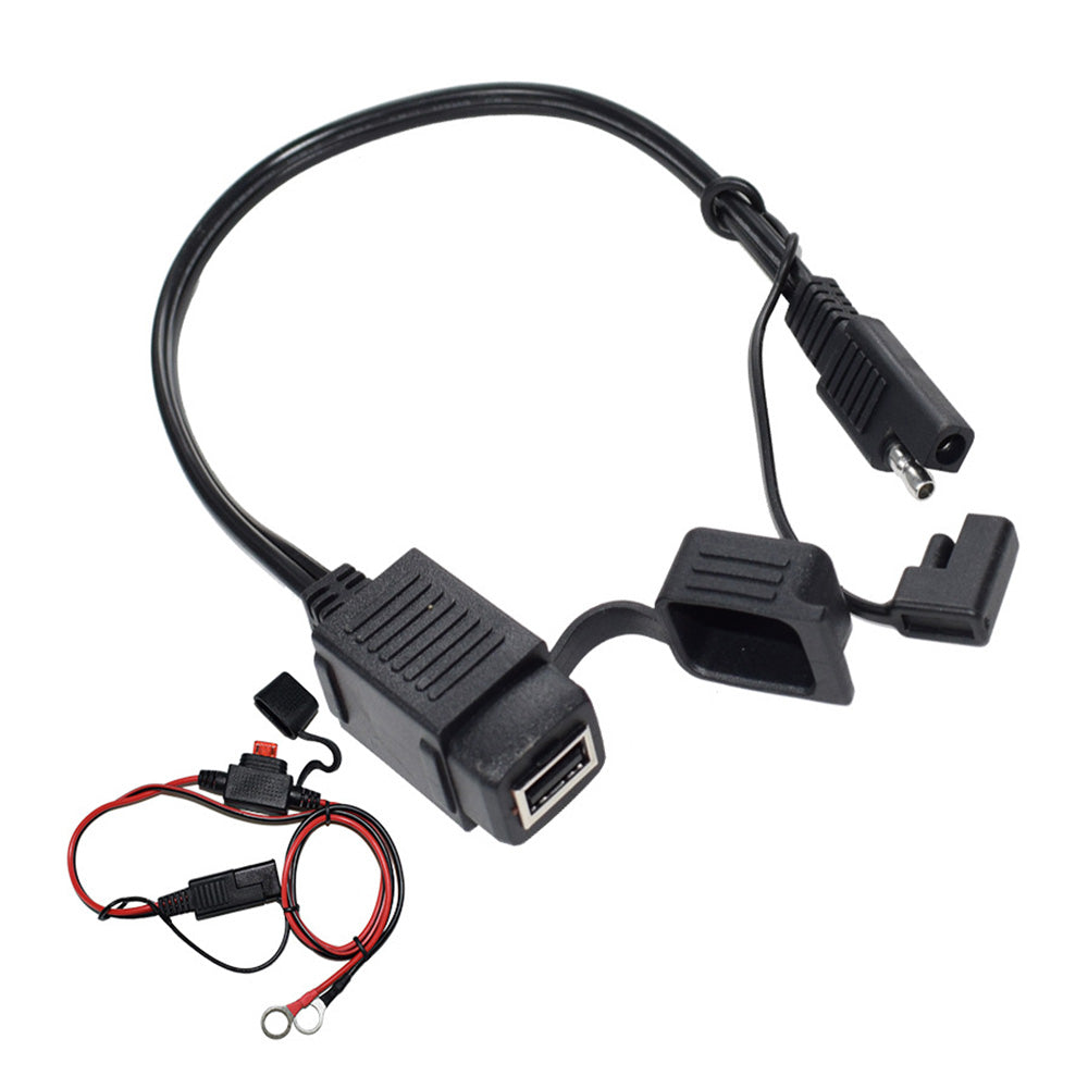 2PCS Waterproof Motorcycle Bike SAE to USB Charger Cable Adapter for GPS Phone-4