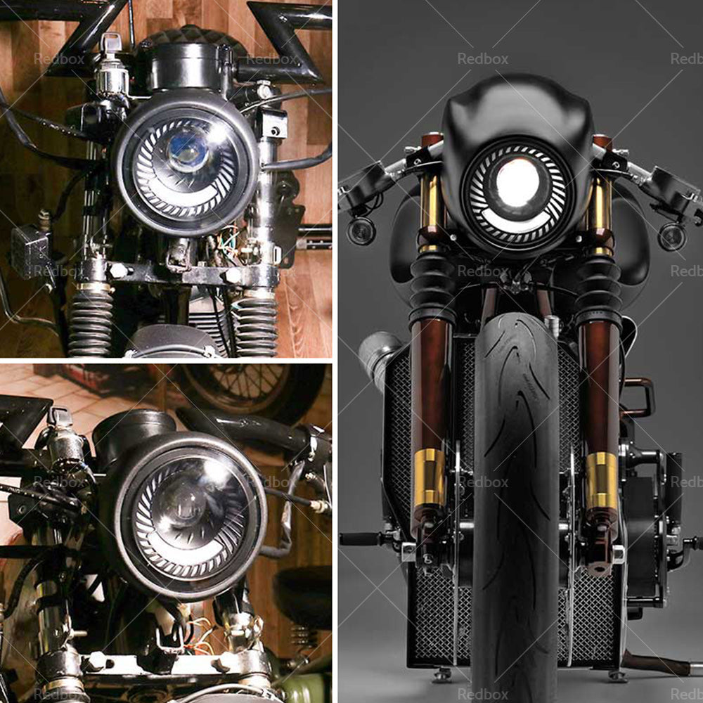 Motorcycle 6. 5inch LED Headlight DRL Hi Lo Running Light Suitable For Cafe Racer-4