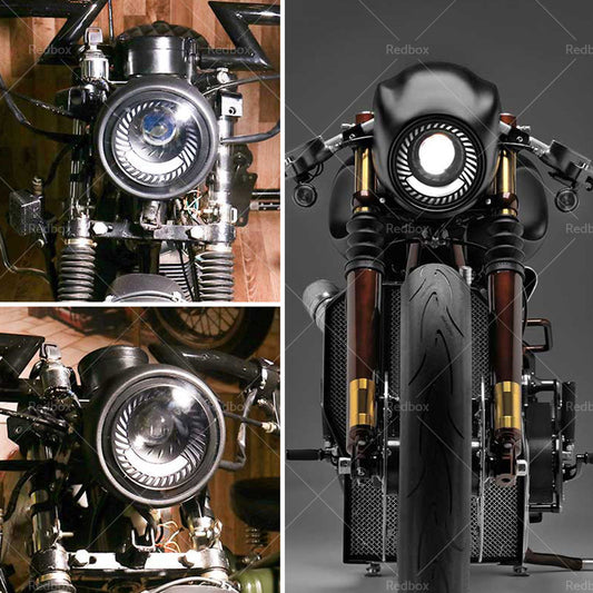 Motorcycle 6. 5inch LED Headlight DRL Hi Lo Running Light Suitable For Cafe Racer-4